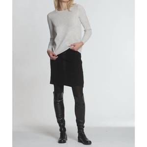 NEW LABEL+THREAD women's haley knit skirt in black/charcoal